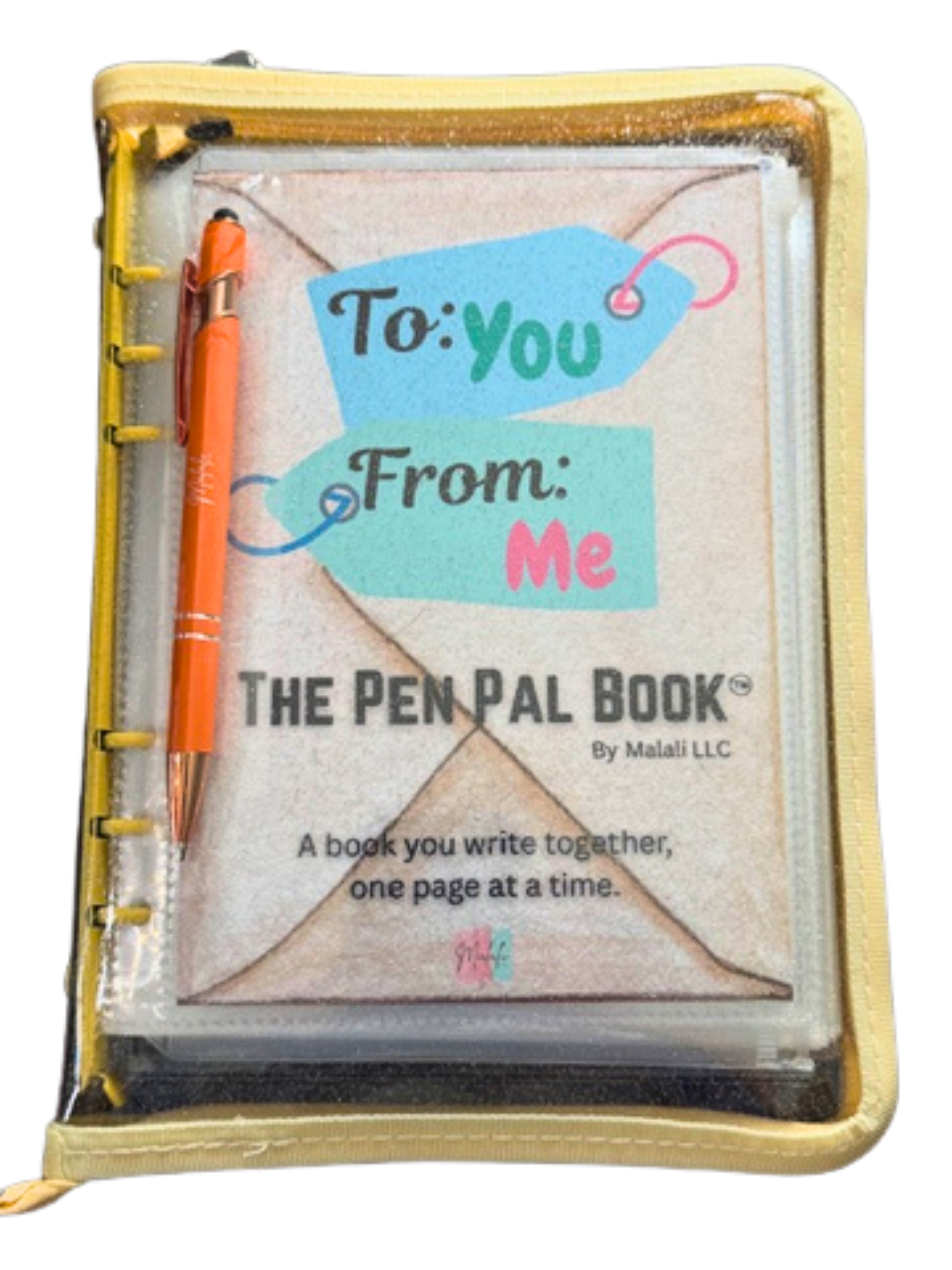 Pen Pal Book with pen and envelope design on cover